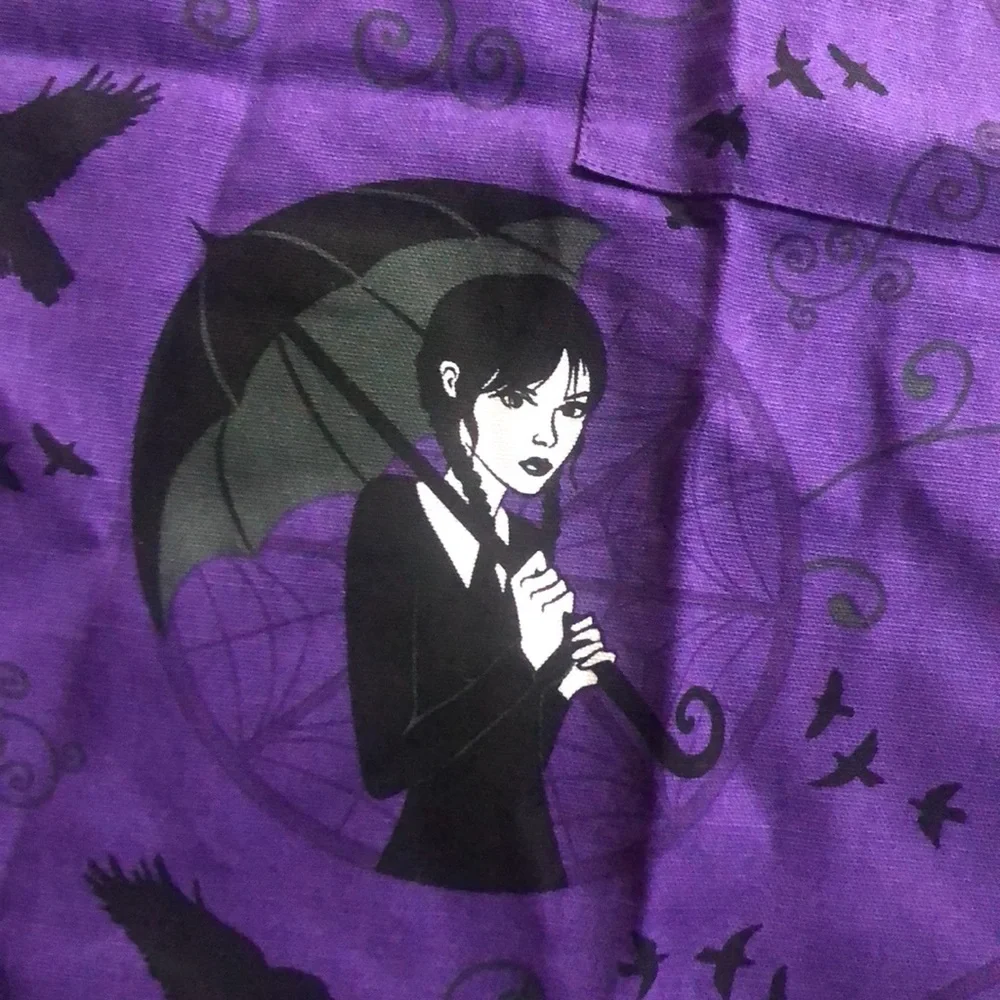 Purple Apron with Character WEDNESDAY Design
